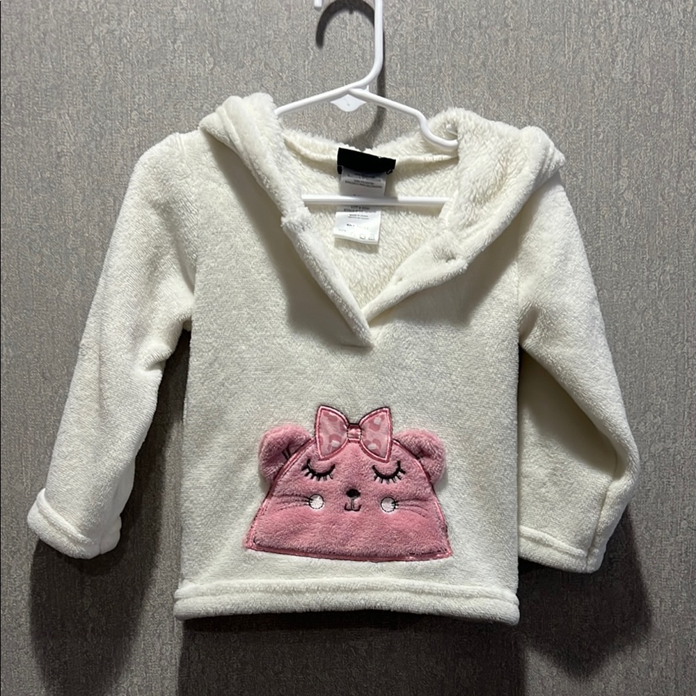 Cozy White and Pink Kids Hoodie